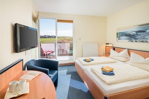 Baltrum Doppelzimmer mit Balkon im Hotel Strandburg