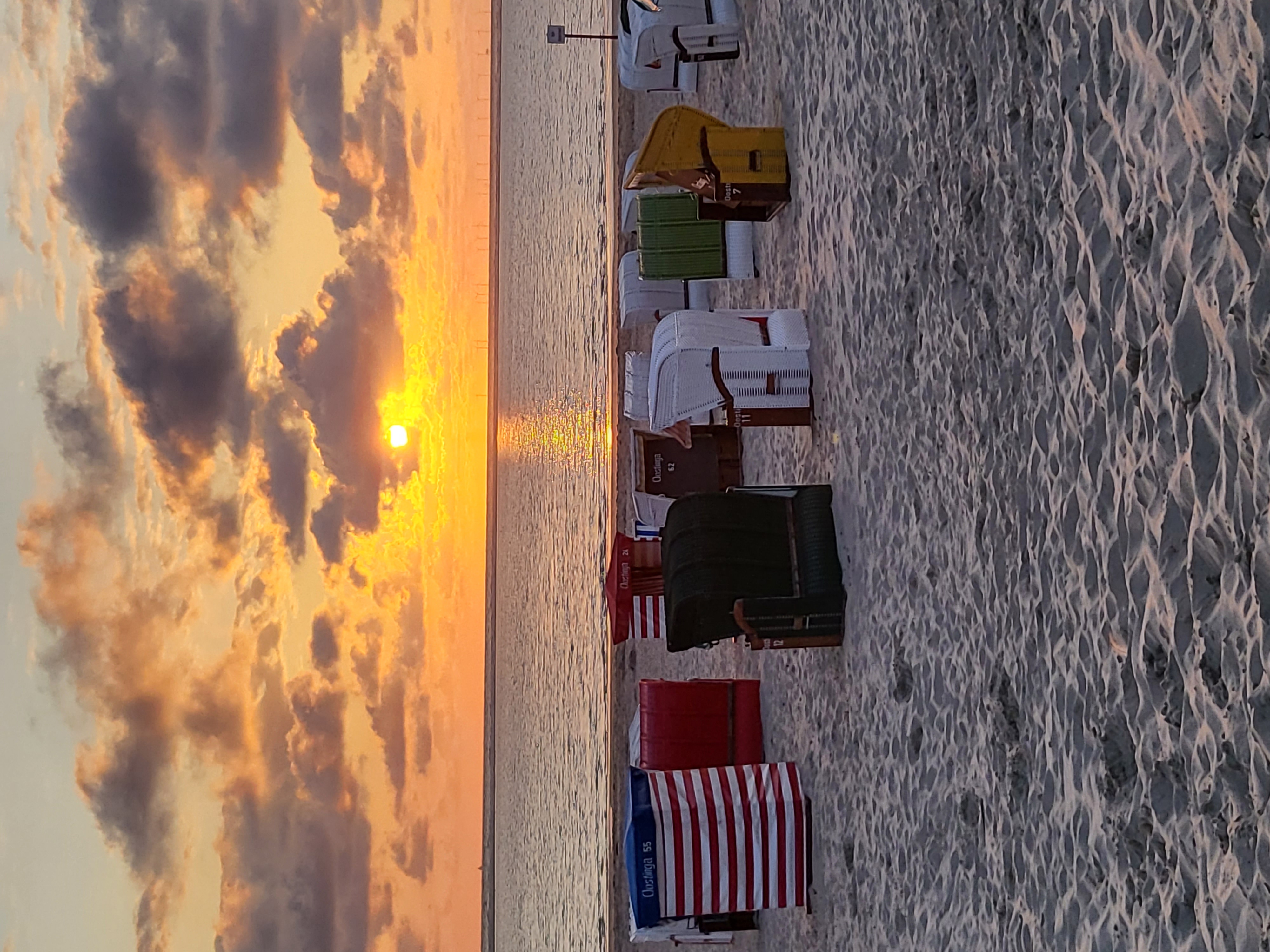 Sonnenuntergang am Strand von Borkum